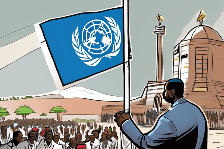수단의 총리는 유엔에서 마지막 평화 계획을 발표하다