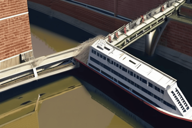 DEVELOPING: Crews Rescue Stranded Boat on Brink of Catastrophic Canal Collapse.